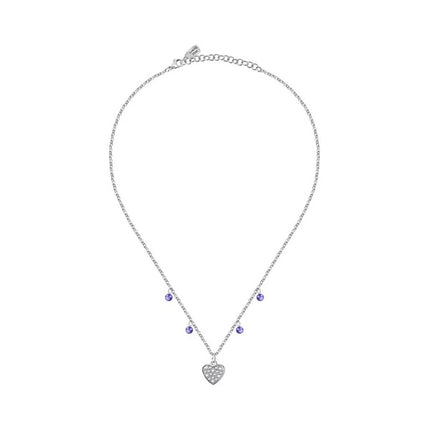 Collana in acciaio La Petite Story con perle di cristallo trasparente e tanzanite LPS10ASD16 per donna