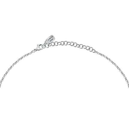 Collana con croce in acciaio La Petite Story con zircone trasparente e perline nere LPS10ASF07 per donna