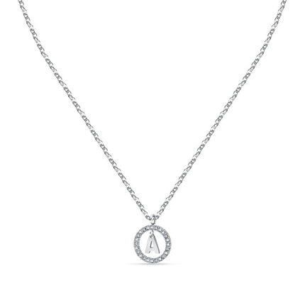 Collana in acciaio con lettera A di La Petite Story e cristallo trasparente LPS10ASF09 per donna