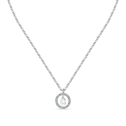 Collana in acciaio con lettera C di La Petite Story e cristallo trasparente LPS10ASF11 per donna