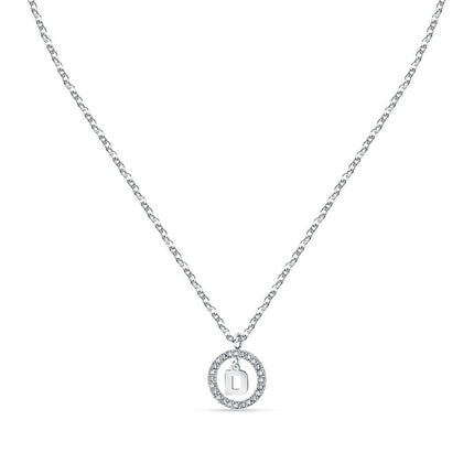 Collana in acciaio con lettera D di La Petite Story e cristallo trasparente LPS10ASF12 per donna