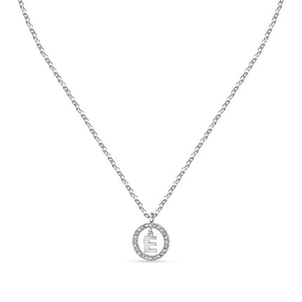 Collana in acciaio con lettera E e cristallo trasparente La Petite Story LPS10ASF13 per donna