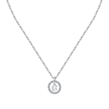 Collana in acciaio con lettera G di La Petite Story e cristallo trasparente LPS10ASF15 per donna
