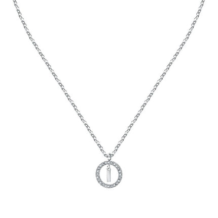 Collana in acciaio con lettera I di La Petite Story e cristallo trasparente LPS10ASF16 per donna