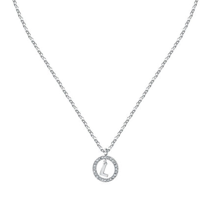 Collana in acciaio con lettera L di La Petite Story e cristallo trasparente LPS10ASF17 per donna