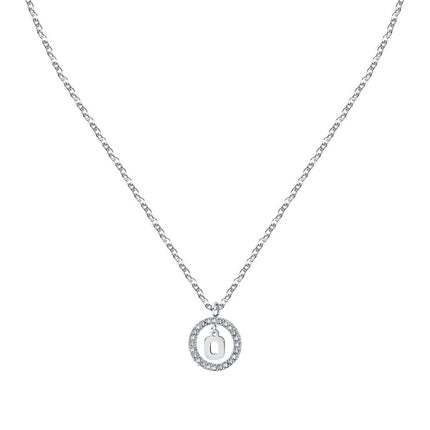 Collana in acciaio con lettera O e cristallo trasparente La Petite Story LPS10ASF20 per donna