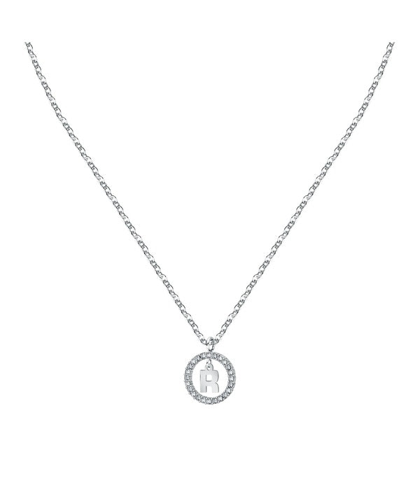 Collana in acciaio con lettera R di La Petite Story e cristallo trasparente LPS10ASF22 per donna