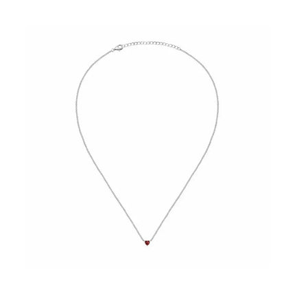 Collana in acciaio La Petite Story con zirconi bianchi e rossi a forma di cuore LPS10AWV30 per donna