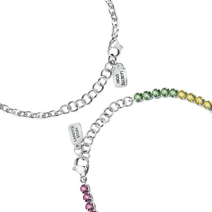 Collana e orecchini in acciaio La Petite Story, set speciale con cristallo multicolore LPS20ASD03 per donna