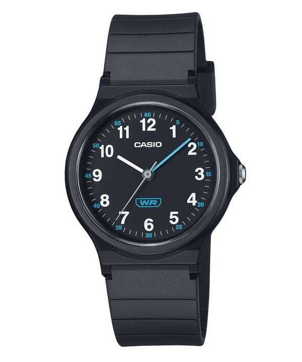 Casio Pop Analog Black Bio Based Resin Strap Quadrante Nero Quarzo LQ-24B-1B Orologio da Donna