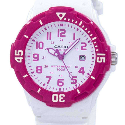 Casio analogico quadrante bianco rosa caldo LRW-200H-4BVDF LRW200H-4BVDF orologio da donna