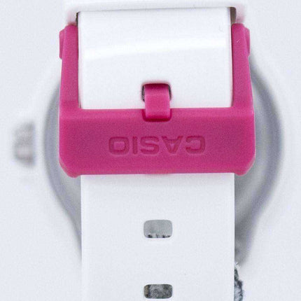 Casio analogico quadrante bianco rosa caldo LRW-200H-4BVDF LRW200H-4BVDF orologio da donna
