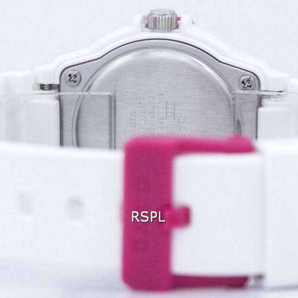 Casio analogico quadrante bianco rosa caldo LRW-200H-4BVDF LRW200H-4BVDF orologio da donna