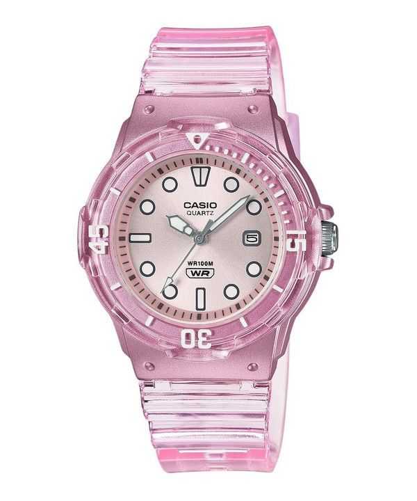 Casio POP Analog Resin Strap Silver Dial Translucent Quartz LRW-200HS-4EV 100M Orologio da donna