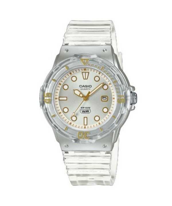 Casio POP Analogico Cinturino in Resina Quadrante Argento Quarzo Traslucido LRW-200HS-7EV 100M Orologio da Donna