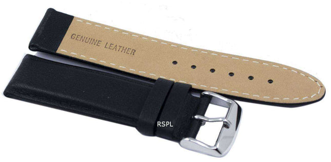 Cinturino per orologio in pelle di marca con rapporto nero 22 mm
