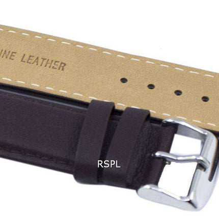 Cinturino per orologio in pelle marrone scuro con rapporto 22 mm