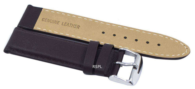 Cinturino per orologio in pelle marrone scuro con rapporto 22 mm
