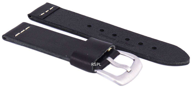 Cinturino per orologio in pelle di marca con rapporto nero 22 mm