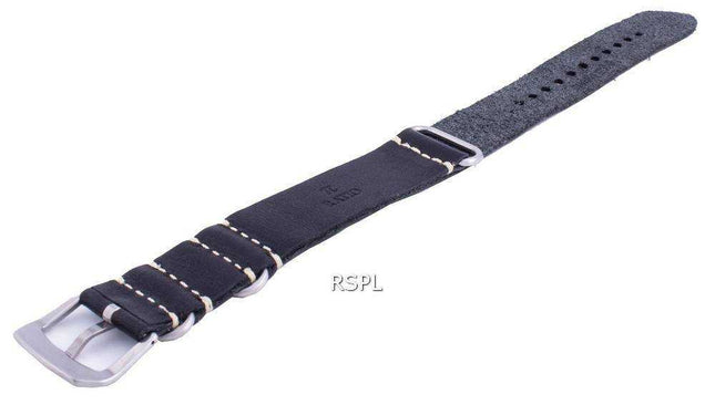 Cinturino per orologio in pelle nera Ratio LS19 22 mm