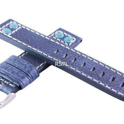 Cinturino per orologio in pelle di marca con rapporto blu 20 mm