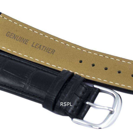 Cinturino per orologio in pelle di marca con rapporto nero 22 mm