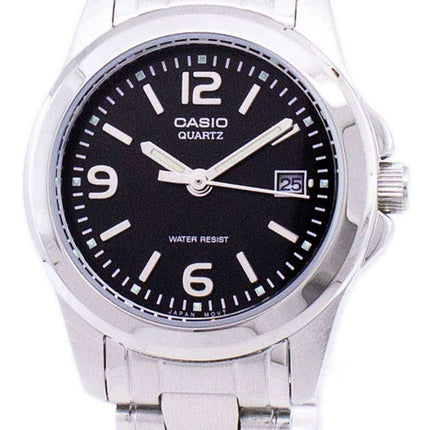 Casio analogico al quarzo quadrante nero LTP-1215A-1ADF LTP-1215A-1A orologio da donna