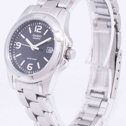 Casio analogico al quarzo quadrante nero LTP-1215A-1ADF LTP-1215A-1A orologio da donna