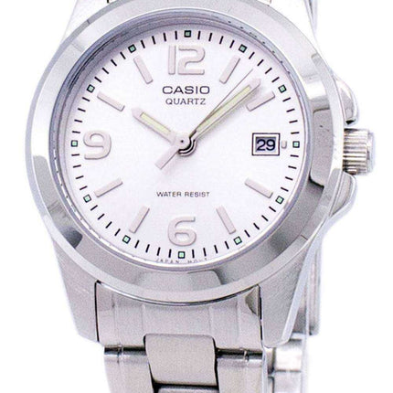 Casio analogico al quarzo quadrante bianco LTP-1215A-7ADF LTP-1215A-7A orologio da donna