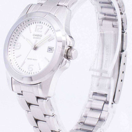 Casio analogico al quarzo quadrante bianco LTP-1215A-7ADF LTP-1215A-7A orologio da donna