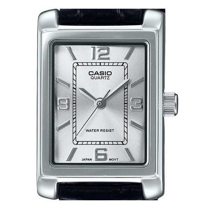 Orologio Casio Standard Analogico Cinturino in Pelle Quadrante Argento Quarzo LTP-1234LL-7A Donna