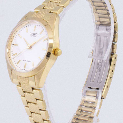 Casio analogico al quarzo tono oro quadrante bianco LTP-1274G-7ADF LTP-1274G-7A orologio da donna