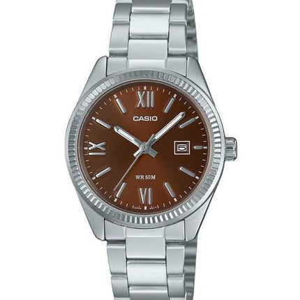 Orologio da donna Casio Standard Analogico in acciaio inossidabile con quadrante marrone al quarzo LTP-1302DD-5AV