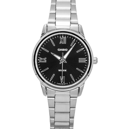 Orologio da donna Casio analogico in acciaio inossidabile con quadrante nero al quarzo LTP-1303DD-1AV
