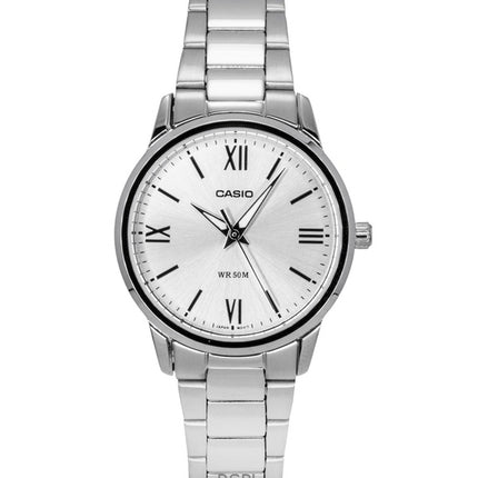 Orologio da donna Casio analogico in acciaio inossidabile con quadrante argentato al quarzo LTP-1303DD-7AV