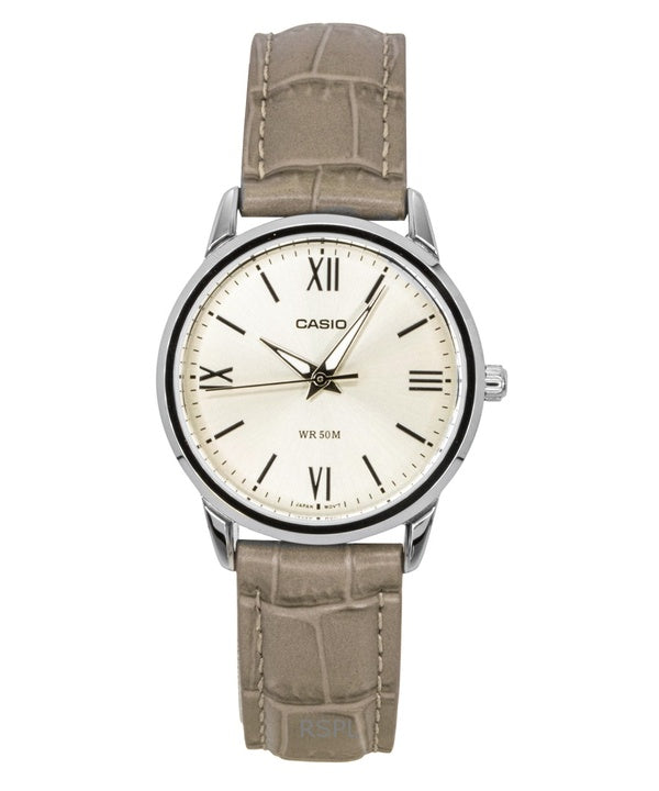 Orologio da donna Casio analogico al quarzo con cinturino in pelle e quadrante dorato LTP-1303LL-7AV