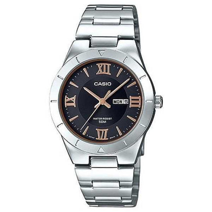 Orologio da donna Casio Enticer analogico in acciaio inossidabile con quadrante nero al quarzo LTP-1410D-1A