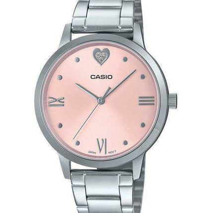 Orologio da donna Casio analogico quadrante rosa in acciaio inossidabile LTP-2022VD-4C LTP2022VD-4