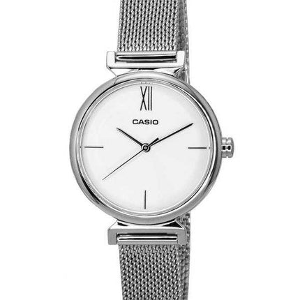 Orologio da donna Casio analogico in acciaio inossidabile con quadrante bianco al quarzo LTP-2023VM-7C LTP2023VM-7C