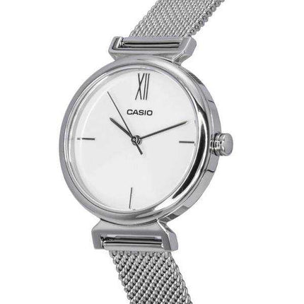 Orologio da donna Casio analogico in acciaio inossidabile con quadrante bianco al quarzo LTP-2023VM-7C LTP2023VM-7C