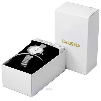 Orologio da donna Casio analogico in acciaio inossidabile con quadrante bianco al quarzo LTP-2023VM-7C LTP2023VM-7C