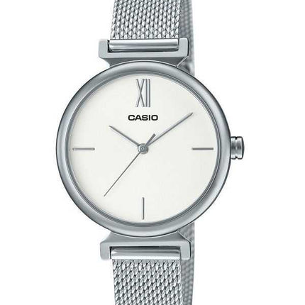 Orologio da donna Casio Analogico in acciaio inossidabile con quadrante argentato al quarzo LTP-2024VM-7C con bracciale