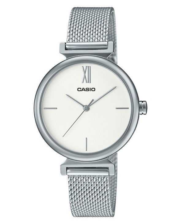 Orologio da donna Casio Analogico in acciaio inossidabile con quadrante argentato al quarzo LTP-2024VM-7C con bracciale