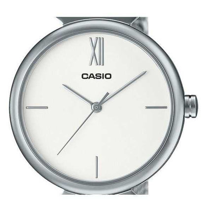 Orologio da donna Casio Analogico in acciaio inossidabile con quadrante argentato al quarzo LTP-2024VM-7C con bracciale