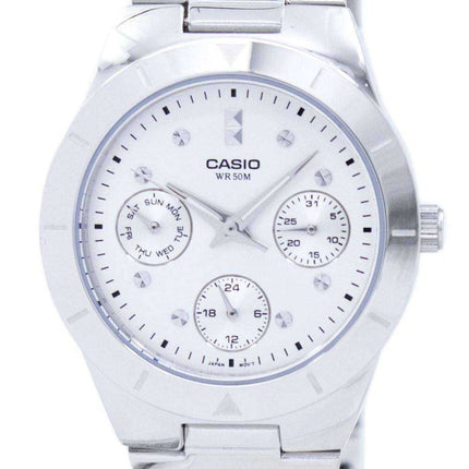 Casio Enticer analogico al quarzo quadrante argento LTP-2083D-7AVDF LTP-2083D-7AV - Orologio da donna
