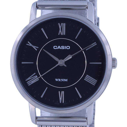 Orologio da donna Casio Enticer in acciaio inossidabile con quadrante nero al quarzo LTP-B110M-1AV LTPB110M-1
