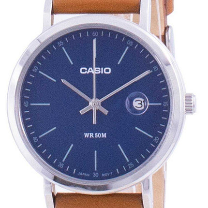 Orologio da donna Casio analogico quadrante blu cinturino in pelle LTP-E175L-2E LTPE175L-2