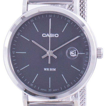 Orologio da donna Casio analogico quadrante nero in acciaio inossidabile LTP-E175M-1E LTPE175M-1
