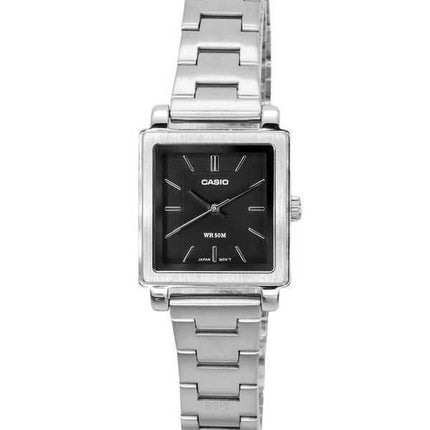 Orologio da donna Casio standard analogico in acciaio inossidabile con quadrante nero al quarzo LTP-E176D-1A