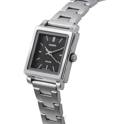 Orologio da donna Casio standard analogico in acciaio inossidabile con quadrante nero al quarzo LTP-E176D-1A